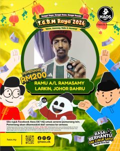Pemenang Kempen T.G.B.M Raya 2026 menerima hadiah wang tunai