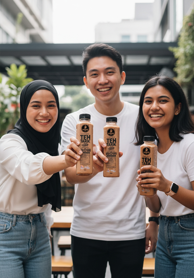 Rangkaian produk Haos Berhad termasuk Classic Series Teh Tarik